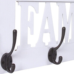 Avis Decoshop26 Porte-manteau mural patère en bois blanc 20,5x60x1,5 cm MED04064