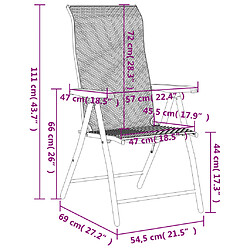 vidaXL Chaises pliables de jardin lot de 8 café noir résine tressée pas cher