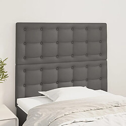 vidaXL Têtes de lit 2 pcs Gris 90x5x78/88 cm Similicuir