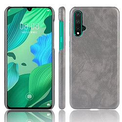 Wewoo Coque PC + PU antichoc Litchi Texture pour Huawei Nova 5 / Nova 5 Pro Gris