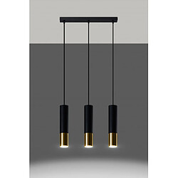 Avis Luminaire Center Suspension Loopez Acier Or,noir 3 ampoules 90cm