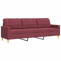 Acheter vidaXL Ensemble de canapés 3 pcs avec repose-pied rouge bordeaux tissu