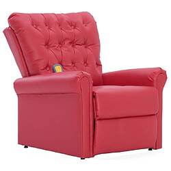 vidaXL Fauteuil de massage inclinable rouge similicuir