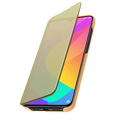 Avizar Housse Xiaomi Mi 9 Lite Étui Clapet translucide Design Miroir Support Vidéo Or pas cher