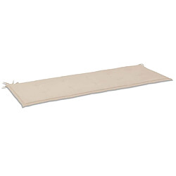 Decoshop26 Coussin de banc de jardin Crème 150 x 50 x 3 cm DEC021560