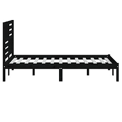 Maison Chic Lit adulte - Lit simple Cadre de lit,Structure du lit Contemporain noir 150x200 cm très grand bois de pin massif -MN64987 pas cher