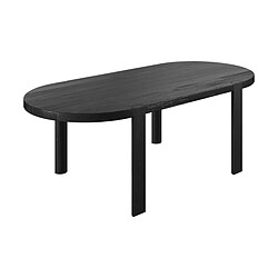 Rendez Vous Deco Table ovale Pero 8 personnes en bois de teck recyclé noir 220 cm 