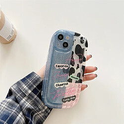 GUPBOO Étui pour iPhoneXR Coque de téléphone portable personnalisée motif vache en denim couture souple