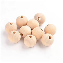 50pcs Bijoux De Boule De Perle En Bois Rond Naturel Faisant Des Constatations 0.6cm