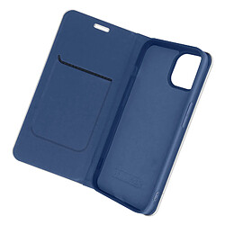 Avizar Étui pour iPhone 14 Pro Max Clapet Porte-carte Support Vidéo Design Carbone Bleu