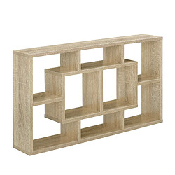 Helloshop26 Étagère murale design avec 8 surfaces de stockage 85 cm effet hêtre 03_0001736