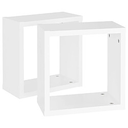 Acheter Maison Chic Lot de 2 Étagères cube murales,Etagère de rangement flottantes Blanc 30x15x30 cm -MN98801