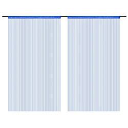 vidaXL Rideau en fils 2 pcs 100 x 250 cm Bleu