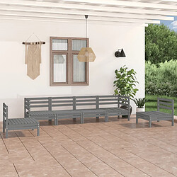 Maison Chic Salon de jardin 6 pcs - Table et chaises d'extérieur - Mobilier/Meubles de jardin Moderne Gris Bois de pin massif -MN14726