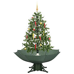 vidaXL Arbre de Noël neigeux avec base de parapluie Vert 140 cm