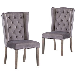 vidaXL Chaises à manger lot de 2 gris velours