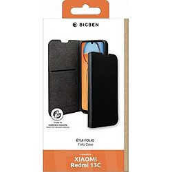 BigBen Connected Étui pour Xiaomi Redmi 13C 4G/5G Folio Wallet avec Porte-cartes Noir