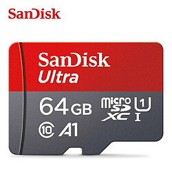 Carte Micro TF SD classe 10 SanDisk 64 G + Lecteur USB 2.0 - originale, carte mémoire pour Smartphone Tablette Caméra Surveillance