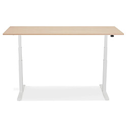 Acheter Alterego Bureau réglable en hauteur électrique 'TRONIK' blanc avec plateau en bois finition naturelle - 160x80 cm