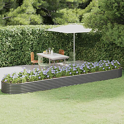 vidaXL Lit surélevé de jardin Acier enduit de poudre 507x100x36cm gris