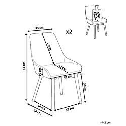 Avis Beliani Chaise de salle à manger MELFORT Set de 2 Tissu Noir