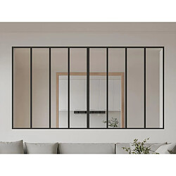 Avis Vente-Unique Verrière atelier en aluminium thermolaqué - L240 x H130 cm - Noir - BAYVIEW