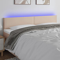 Maison Chic Tête de lit scandinave à LED,meuble de chambre Cappuccino 160x5x78/88 cm Similicuir -MN96764