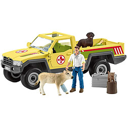 Schleich Set de Jeu Visite Vétérinaire Pick-up avec Accessoire Multicolore