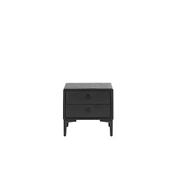 Beliani Table de chevet en cuir PU noir 2 tiroirs SEZANNE pas cher