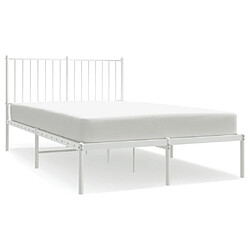 Maison Chic Lit adulte - Cadre de lit métal avec tête de lit pour chambre blanc 120x190 cm -MN55278