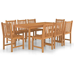 Salle à manger de jardin 9 pcs,Table et chaise à dîner Bois de teck solide -MN54095