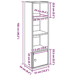 vidaXL Bibliothèque vieux bois 31x24x102 cm bois d'ingénierie pas cher