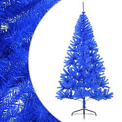 vidaXL Demi sapin de Noël artificiel avec support Bleu 240 cm PVC