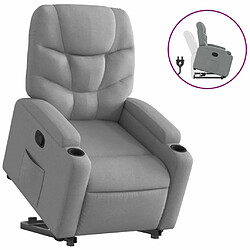 Maison Chic Fauteuil Relax pour salon, Fauteuil inclinable Gris clair Tissu -GKD96582