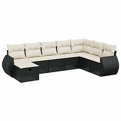 Maison Chic Ensemble Tables et chaises d'extérieur 8 pcs avec coussins,Salon de jardin noir résine tressée -GKD387888