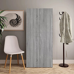 Maison Chic Armoire à Chaussures,Meuble de Rangement à Chaussures Sonoma gris 80x35,5x180 cm Bois ingénierie -MN20274