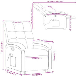 vidaXL Fauteuil inclinable de massage électrique Taupe Tissu pas cher