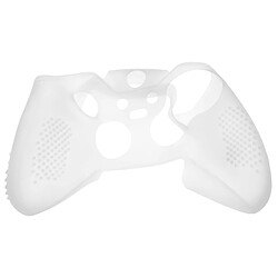 vhbw Couvercle, étui silicone transparent / blanc compatible avec Microsoft Xbox Elite Controller console de jeux, manette