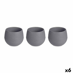 Ibergarden Set de pots Anthracite Plastique 12 x 12 x 11 cm (6 Unités)