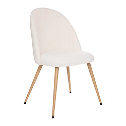 Atmosphera, Createur D'Interieur Chaise imitation hêtre bouclette Slano blanc - ATMOSPHERA