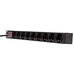 LogiLink PDU9C02 unité de distriion d'énergie Noir 9 sortie(s) CA - Unités de distriion d'énergie (verticale, Aluminium, Noir, 9 sortie(s) CA, 2 m, 250 V)