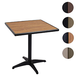 Mendler Table de jardin HWC-J95, table de balcon table de bistrot, gastronomie aluminium aspect bois ~ noir, teak