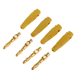 Acheter Set 4pcs musical audio haut-parleur câble fil banane connecteur 50mm jaune