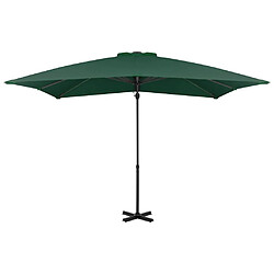 vidaXL Parasol de jardin en porte-à-faux et poteau en aluminium vert