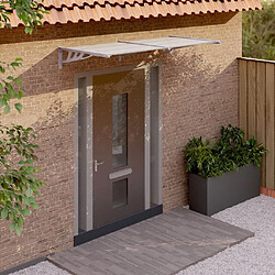 Maison Chic Store banne | Auvent de porte | Marquise Brise-soleil Gris et transparent 199x90 cm Polycarbonate -GKD40304