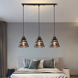 Acheter Stoex Plafonnier Rétro Moderne 3 Lumières Lustre D'Intérieur Suspension Luminaire Vintage Suspension Lustre en Métal Noir, Pour Chambre À Coucher, Salon