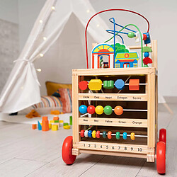 Trotteur pour Bébés Multi-Activités Montessori Robincool Corfù 33x33x45 cm en Bois Éco Développement Psychomoteur