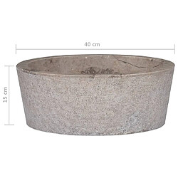 Acheter vidaXL Lavabo Gris Ø40x15 cm Marbre