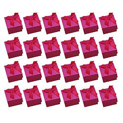 Acheter 24 pack candy couleur carrés boîtes à bijoux en carton bowknot mariage rose