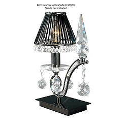 Acheter Luminaire Center Lampe de Table Tara 1 Ampoule chrome noir/cristal